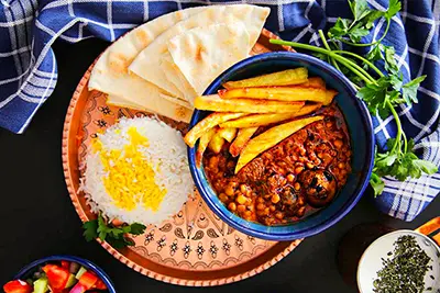 چلو خورشت قیمه اقتصادی